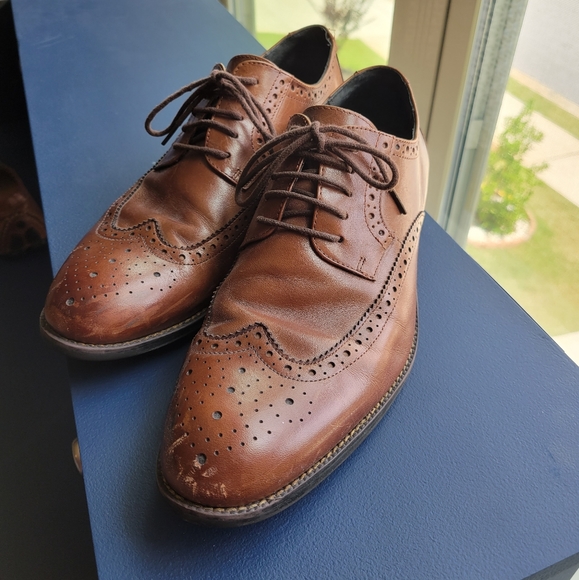Men's Stacy Adam's leather oxford shoes - Picture 2 of 6